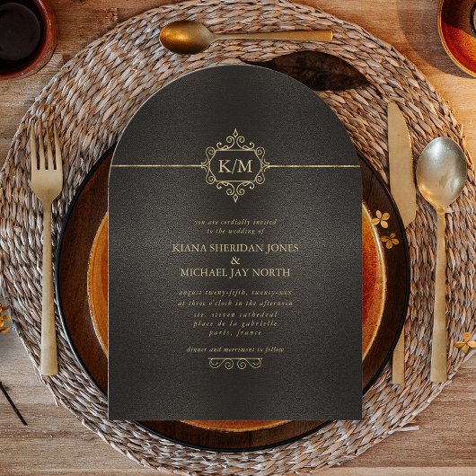 フィ素晴らしリグリー結婚金ゴールドのアーチID871 招待状