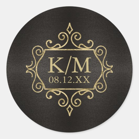 フィ素晴らしリ結婚金ゴールドID871 ラウンドシール (正面)