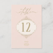 フィ素晴らしリ金ゴールドのテー結婚ブル番号ID870 招待状 (正面)