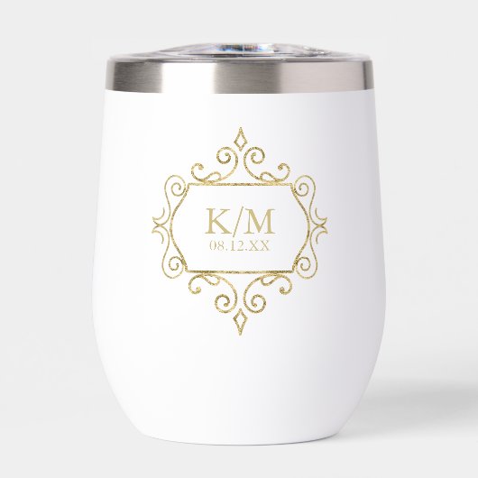 フィ素晴らしリ金ゴールド結婚のイニシャルID871 (正面)