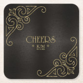 フィ素晴らしリ金ゴールド結婚の応援ID871 スクエアペーパーコースター (正面)