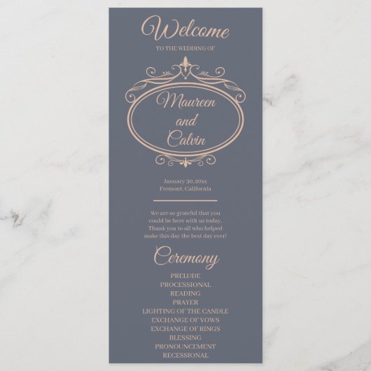 フィ素朴リグリー結婚式 プログラム (正面)