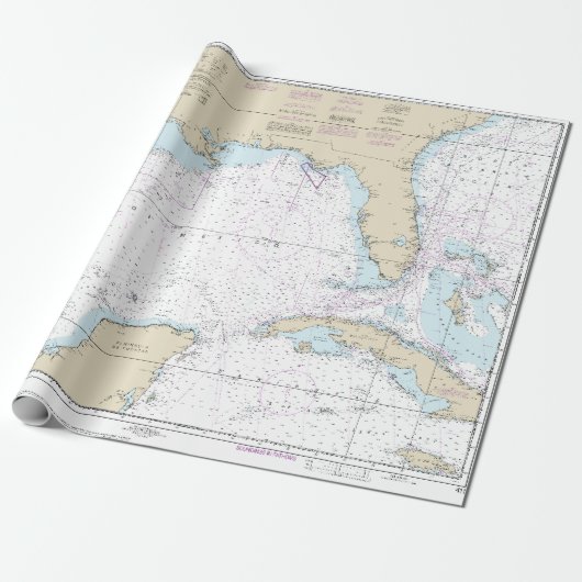 フィ航海のキシコ湾マリナー海図 ラッピングペーパー (アンロールド)