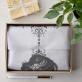 フィ魅力的リグリーを着た女性のシルエット華美 薄葉紙 (ギフト)