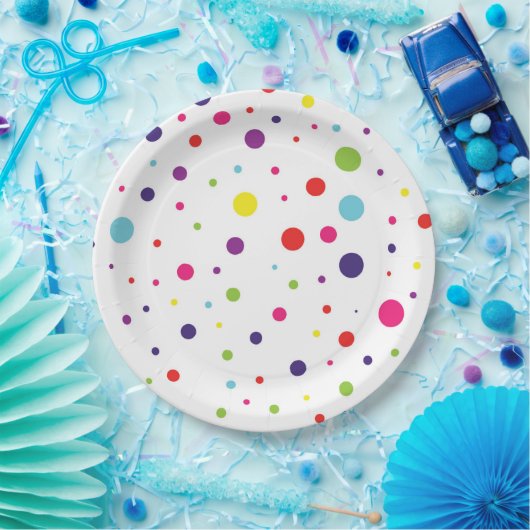 フィ鮮やかエスタ水玉模様紙プレート ペーパープレート (パーティー)
