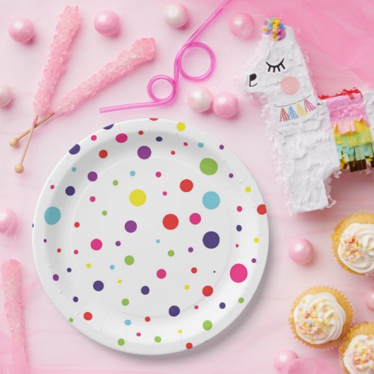 フィ鮮やかエスタ水玉模様紙プレート ペーパープレート (パーティー)