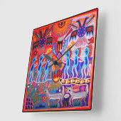 フイコルの儀式用ペヨテ式の壁掛け時計 スクエア壁時計 (傾斜)