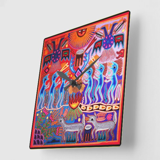 フイコルの儀式用ペヨテ式の壁掛け時計 スクエア壁時計 (傾斜)