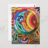 フイコールのストリングアート(メキシコ) ポストカード (正面/裏面)