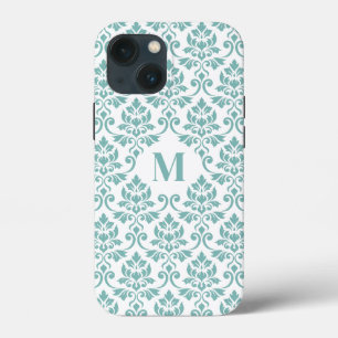フイユダマスクティール（緑がかった色）パターカスタムン() iPhone 13 MINIケース