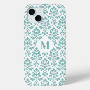 フイユダマスクティール(緑がかった色)パターカスタムン() iPhone 15 MINIケース