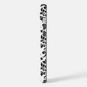 フイユダマスクLgパターンブラックオンホワイト iPhoneケース (左側面)