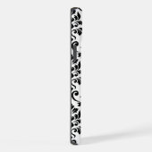 フイユダマスクLgパターンブラックオンホワイト iPhoneケース (右側面)