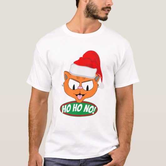 フゥフゥノー!皮肉な反ホリデー・キャラクター・ネコ Tシャツ (正面)