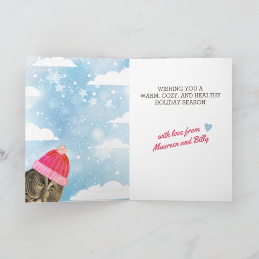 フウおもしろいル編み物手作りクリスマスクロシェ シーズンカード (内部)