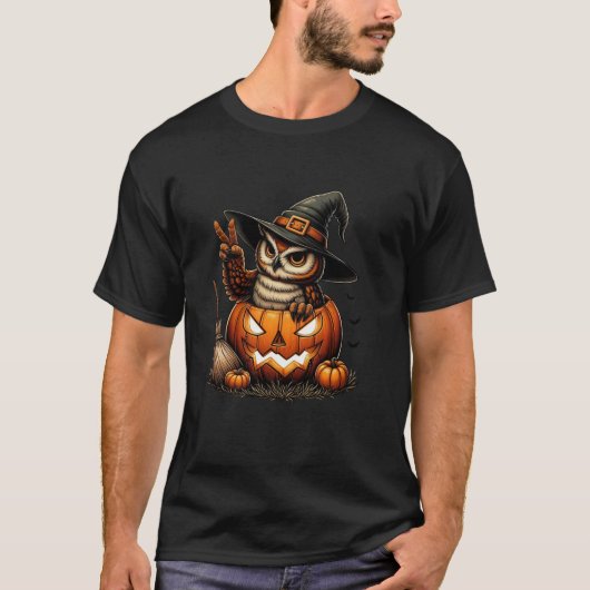 フウおもしろいル魔女かぼちゃハロウィンメンズウォメンズキッズ Tシャツ (正面)
