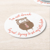 フウおもしろい飲ウのコースター ラウンドペーパーコースター (アングル)