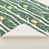 フウお洒落ルと樺の木の木柄 シェルパブランケット (3/4)