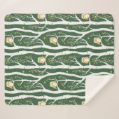 フウお洒落ルと樺の木の木柄 シェルパブランケット (正面(横))