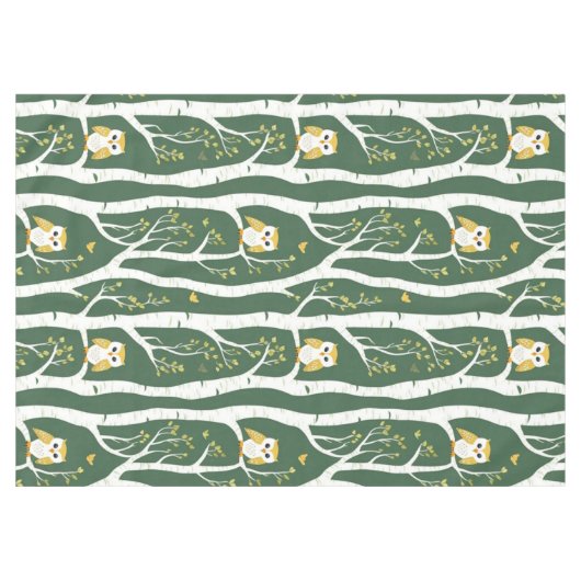 フウお洒落ルと樺の木の木柄 テーブルクロス (正面(横))