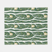 フウお洒落ルと樺の木の木柄 フリースブランケット (正面(横))