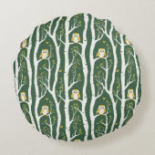 フウお洒落ルと樺の木の木柄 ラウンドクッション (裏面)