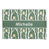 フウお洒落ルと樺の木の木柄 枕カバー (正面左)