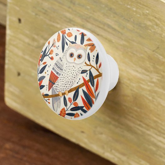 フウお洒落ルイラストレーション紅葉 セラミックノブ