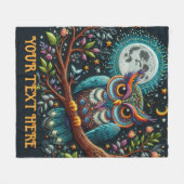 フウお洒落ルフェイク刺繍 フリースブランケット (正面(横))