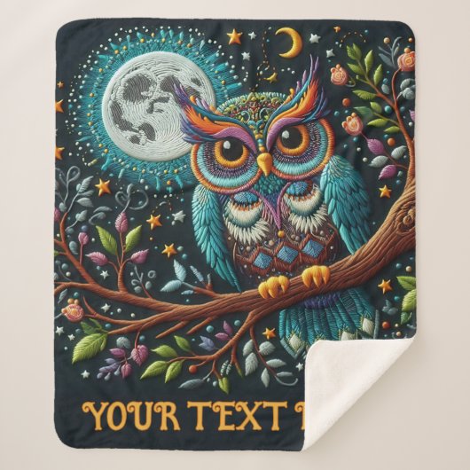 フウお洒落ル刺フェイクしゅうシェルパ毛布 シェルパブランケット (正面)