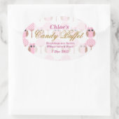 フウお洒落ル誕生日キャンディビュッフェステッカー 楕円形シール (バッグ)