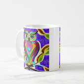 フウお洒落ルAIアートの羽カラフル付き コーヒーマグカップ (正面左)