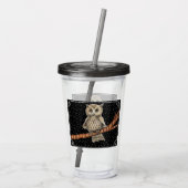 フウかわいらしルネックレスオンブランチスターズホワイト縁ど アクリルタンブラー (裏面)