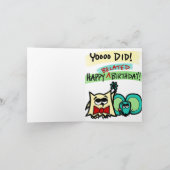 フウはフクロウと誕生日の誕生日カードを持っていた カード (内部)