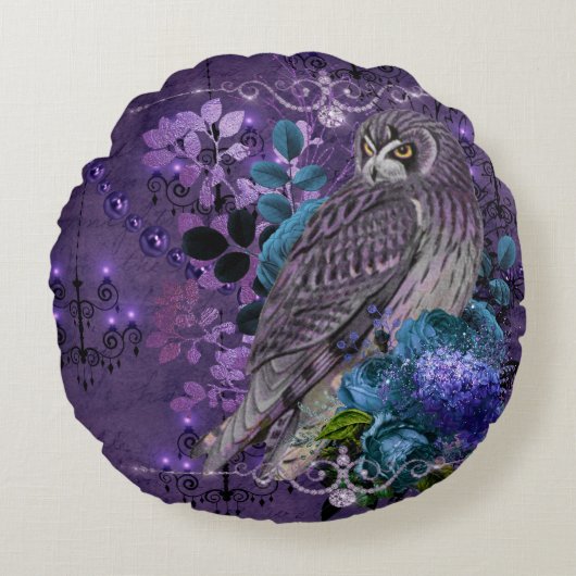 フウエレガントルフローラヴィンテージシャンデリアと宝石 ラウンドクッション (正面)