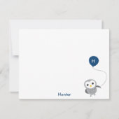 フウカスタムル有難うグレーとネイビーブルー サンキューカード (正面)