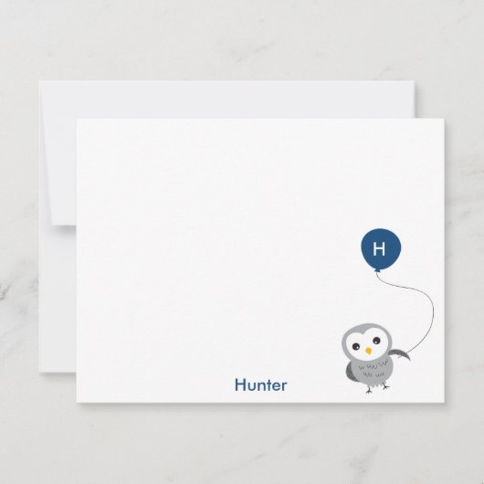 フウカスタムル有難うグレーとネイビーブルー サンキューカード (正面)