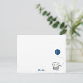 フウカスタムル有難うグレーとネイビーブルー サンキューカード (スタンド正面)