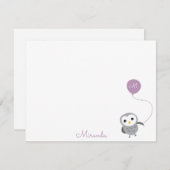 フウカスタムル有難うグレーとライトパープル ノートカード (正面/裏面)