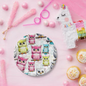 フウカラフルルの鳥白い背景パターン ペーパープレート (パーティー)