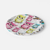 フウカラフルルの鳥白い背景パターン ペーパープレート (アングル)