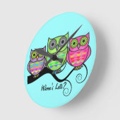 フウカラフルル時計 ラウンド壁時計 (傾斜)