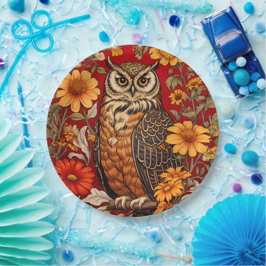 フウストライプのルと《植物》百日草の花 ペーパープレート (パーティー)