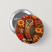 フウストライプのルと《植物》百日草の花 缶バッジ (正面&裏面)