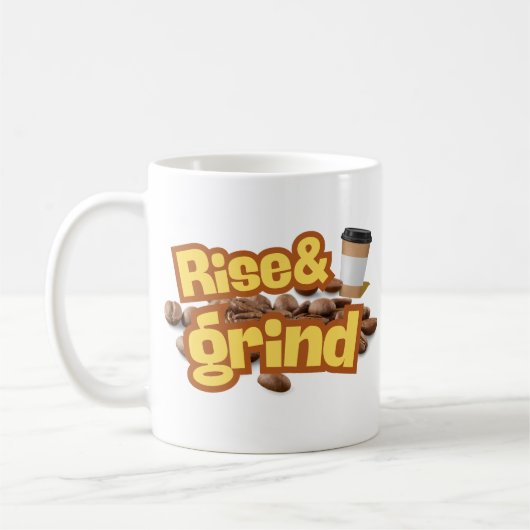 フウニーのコーヒー引用文マグカップの上昇と粉砕 コーヒーマグカップ (左)