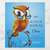 フウパーソナライズされたルおもしろい先生ワインラベル ワインラベル (シングルラベル)