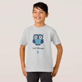 フウパーソナライズされたル誕生日ブルー(名前と年齢) Tシャツ (正面フル)
