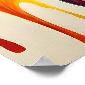 フウ絵を描ウの止り木の枝絵を描カラフル ポスター (角)