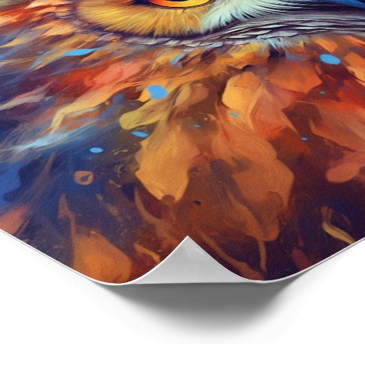 フウ絵画ルの抽象芸術アカラフルート水色 ポスター (角)