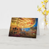 フェアおもしろいグリーティングカードの全回転木馬 カード (黄色い花)